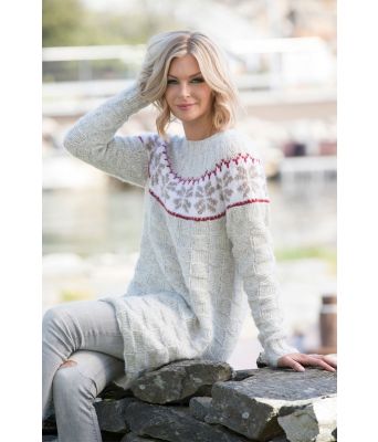 Stille lys graa strikkegenser Kathrine Sørland - Viking 1812-05