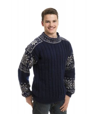 Strikkegenser med mønster til herre - Viking 1502-06