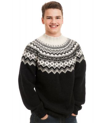 Strikkegenser med rundfelling til mann - Viking 1502-11