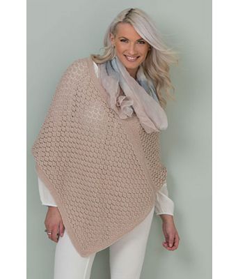 Strikket poncho til dame - Viking 1609-04