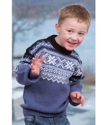 Strikket setesdalsgenser til barn - Viking 1403-06