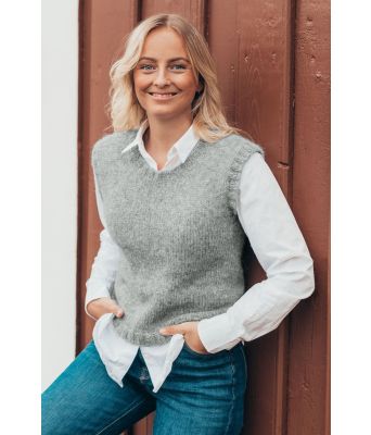Grå Fridavest - Strikkia 2020-022-313