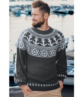 Mørkegrå ankergenser - Strikkia 2020-027-515