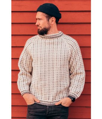 Vatnajøkull islender til herre med raglanfelling - Strikkia 2021-001A