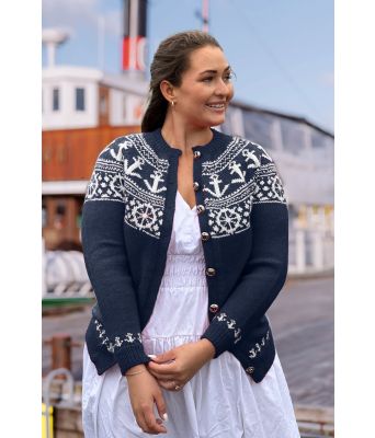 Marineblå Ankerkofte - Strikkia 2021-015-526