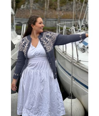 Jeansblå Ankerkofte - Strikkia 2021-015-527