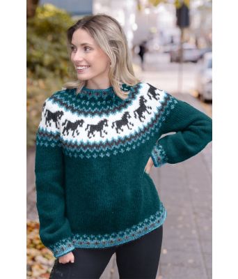 Turkis hestegenser - Strikkia 2021-035-329328