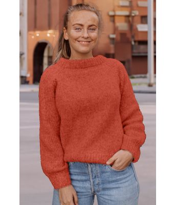 Cozy everyday sweater i brent oransje - Strikkia 2022-002-353