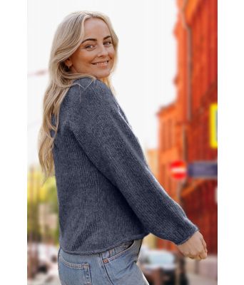 Easy peasy genser i mørk blå - Strikkia 2022-016-327