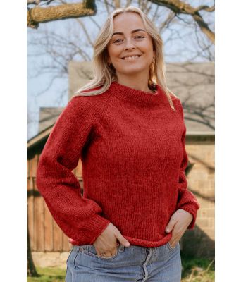 Rød Easy peasy genser - Strikkia 2022-016-360