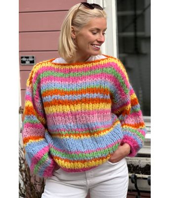 Summerflirt sweater fargerik sommergenser - Strikkia 2022-026D
