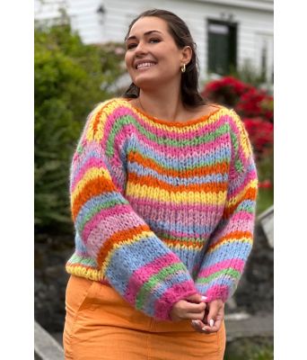 Summerflirt genser fargerik sommergenser - Strikkia 2022-026E