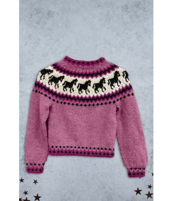 Rosa hestegenser til barn - Strikkia 2023-027-561566