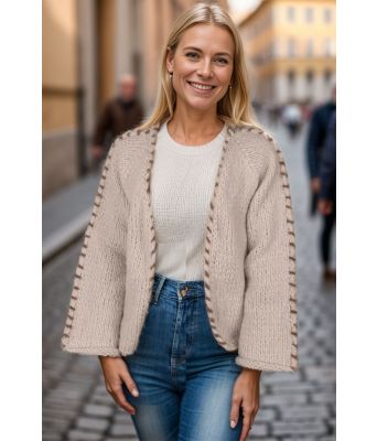 Sandfarget Sorbonne stitch cardigan - Strikkia 2023-029-306309