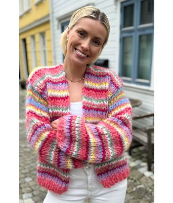 Summer stripes cardigan - Strikkia 2024-002B