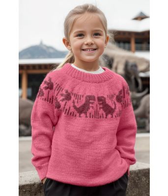 Rosa dinosaurgenser - Strikkia 2024-004-563564