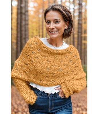 Okergult Eyelet sweater scarf - Strikkia 2024-035-345