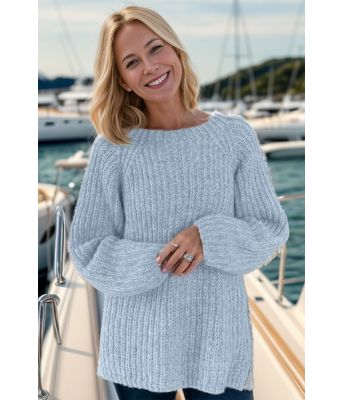 Lyseblå Easygoing sweater - Strikkia 2024-036-320