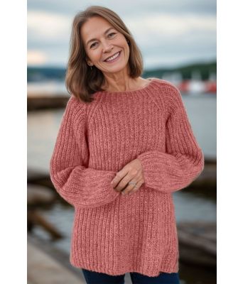 Easyoing sweater i lakserosa - Strikkia 2024-036-349
