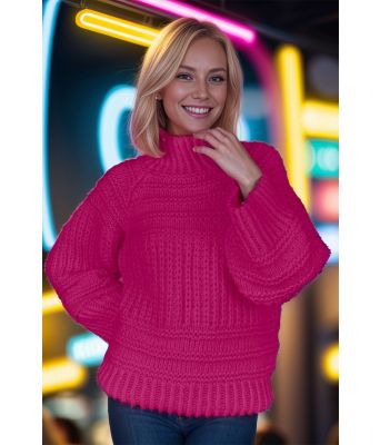 Cerise Big and cozy brioche sweater - Strikkia 2024-037-362
