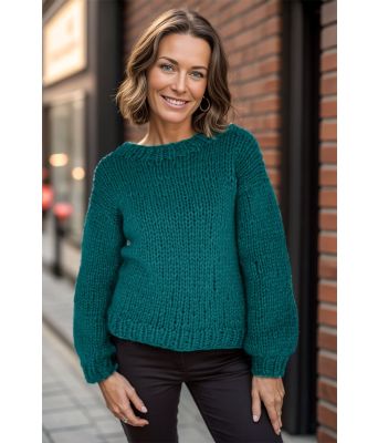 Turkis Scarlett sweater - Strikkia 2024-041-329