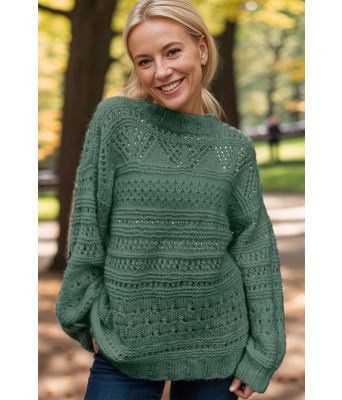 Jadegrønn Whispering breeze genser - Strikkia 2024-044-336