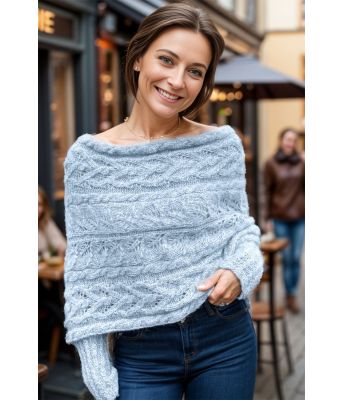 Lyseblått Leafy genserskjerf - Strikkia 2024-052-320