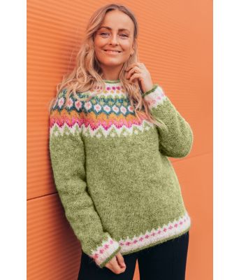 Fargerik vårgrønn riddarigenser LL0011