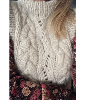 Perlegrå Blixvest - Strikkose 002-312