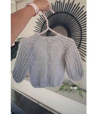 Perlepuffcardigan til barn - Strikkose 006