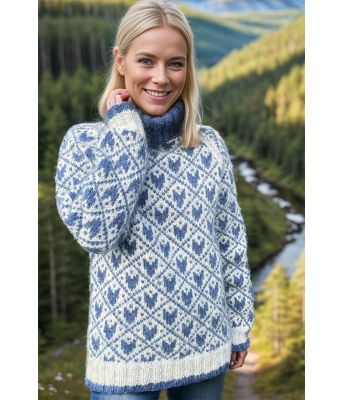 Jeansblå Svartulvgenser - Linka Neumann design SUVG0002