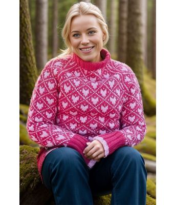 Rød Svartulvgenser med rosa mønster - SUVG0005