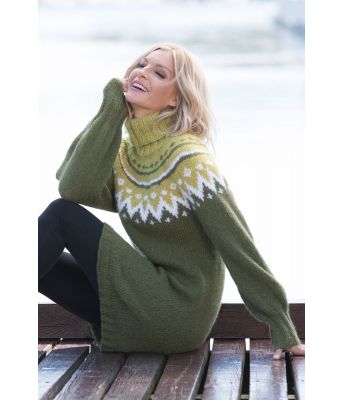 Taake groenn strikkegenser Kathrine Sørland - Viking 1811-10