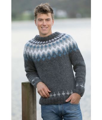 Takk tøff strikkegenser til herre - Viking 2107-02