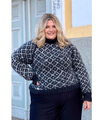 Svart Diamande jumper - TinaAStrikk TA001-503