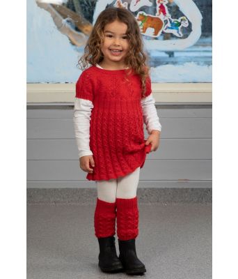 Tornerose rød tunika og leggvarmere - Viking 2110-11