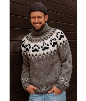 Mørkegrå villmarksgenser med sorte poter - Linka Neumann design VGHG0019