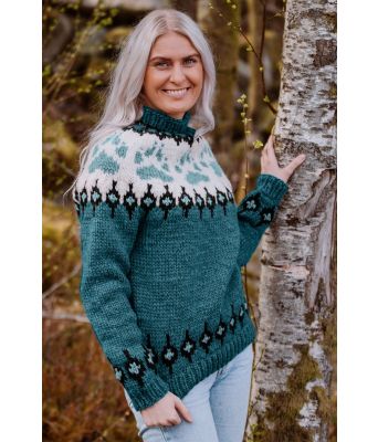 Turkis villmarksgenser med lys turkise poter - Linka Neumann design VGHG0021