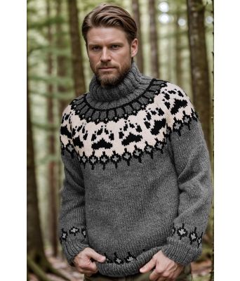 Mørkegrå villmarksgenser med svarte poter - Linka Neumann design VGS0004