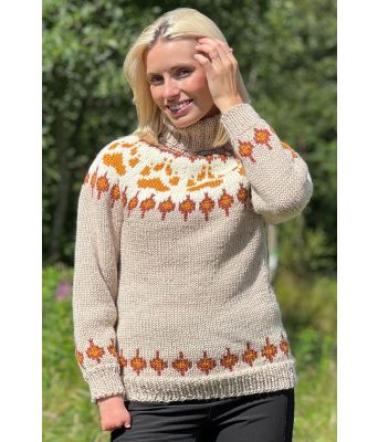 Beige villmarksgenser - Linka Neumann design VGVG0010