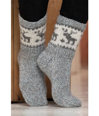 Vidda raggsokk med elgmotiv - Viking 2103-07