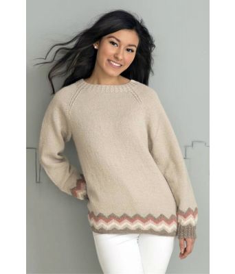 Celina sandfarget strikkegenser til dame - Viking 1701-12