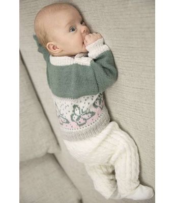 Sommerfugl strikket babygenser - Viking 1802-4