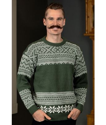 Grønn setesdalsgenser til herre - Viking 1904-1