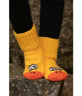 Påskeand morsomme gule sokker med påskemotiv - Viking 1908-2
