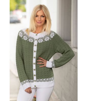 Lydia jakke Grønn / Hvit - Viking 1917-3