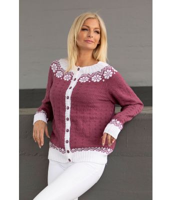 Lydia jakke Lys burgunder / Hvit - Viking 1917-3