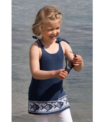 Neptun strikket blå topp til jente - Viking 1918-05B