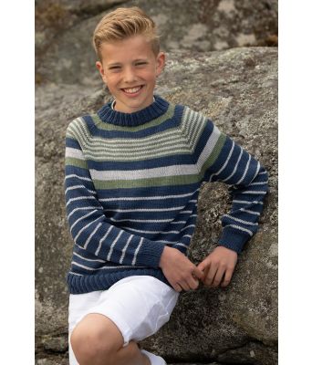 Pelle stripete strikkegenser til gutt - Viking 1918-08