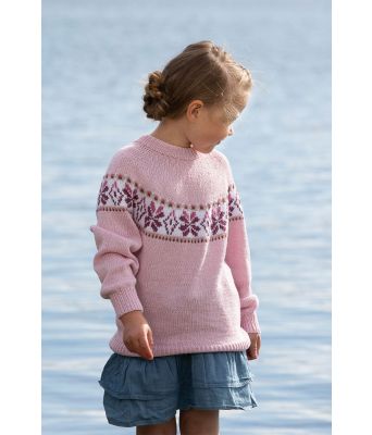 Nelly strikkegenser til jente - Viking 1918-10